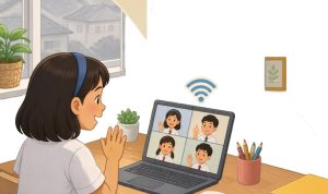 Ilustrasi Zoom Meeting Siswa